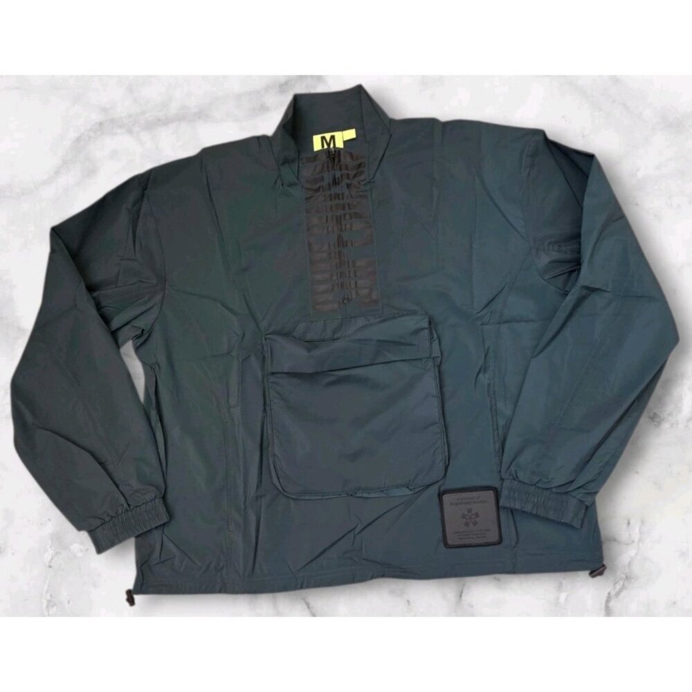 Supervsn S-GRID Anorak Jacket Mens Sz M Dk Green Oversized Streetwear Skate NWT